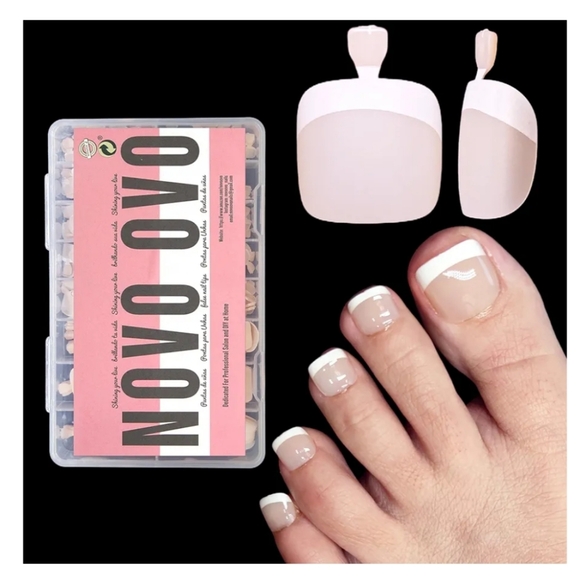 Bundle - French Pedicure Press On Toe Nails,  and 10pc Mani Pedi - Picture 7 of 16